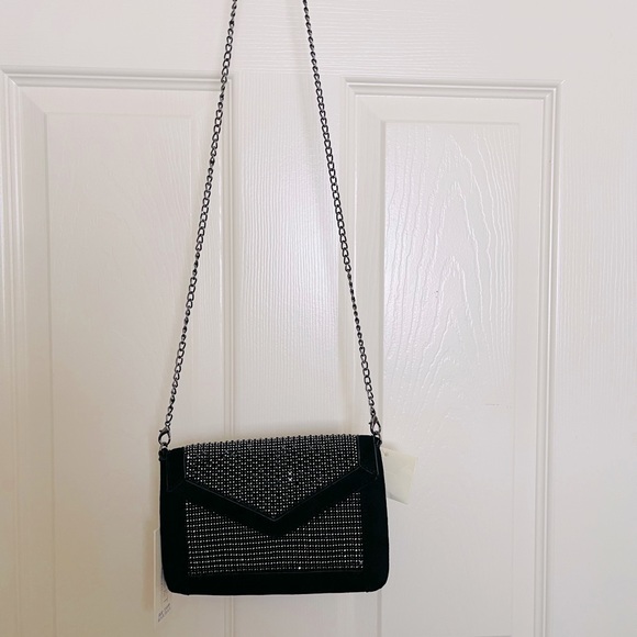 Evening clutch Nwot Starlet Hollywood black + silver chain bag + clutch